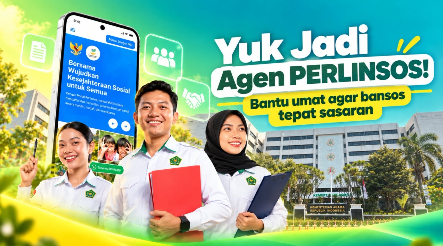 Ajak ASN Kemenag hingga Tokoh Agama Jadi Agen Perlinsos, Menag: Mari Bergerak Bantu Sesama!